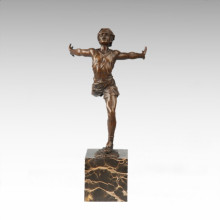 Statue sportive Statue Run Player Bronze Sculpture TPE-711